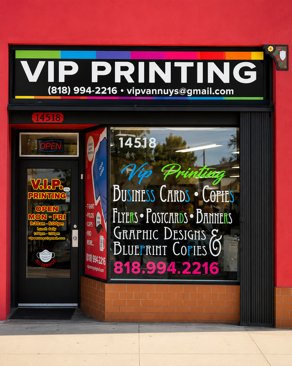 VIP Printing storefront at 14518 Sylvan St, Van Nuys, CA